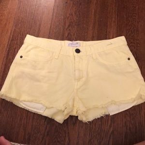Yellow jean shorts